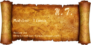 Mahler Tímea névjegykártya