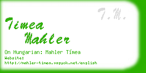 timea mahler business card